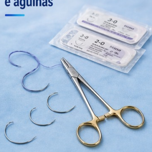 porta agulha e agulhas