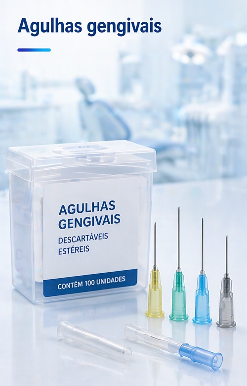 agulhas gengivais descartáveis estéreis